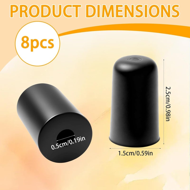 Asofelk 8PCS Black Cello Rock Stop, Rubber Cello's Endpin Stopper Anti-Slip & Rock-Stop-Cello Tips Fits Most Cellos, Cello's Rockstop - Image 2